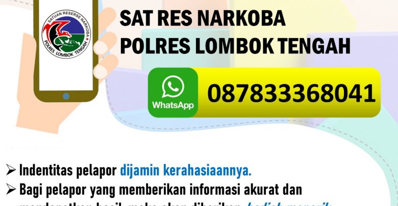 Satresnarkoba Polres Lombok Tengah Membuka Call Centre Narkoba