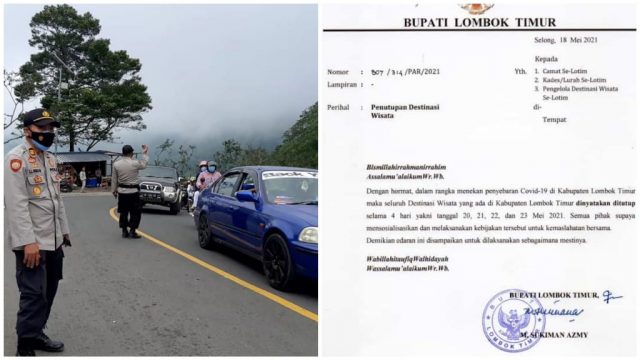 Bupati Terbitkan SE, Kapolsek Sembalun Tutup Lokasi Wisata