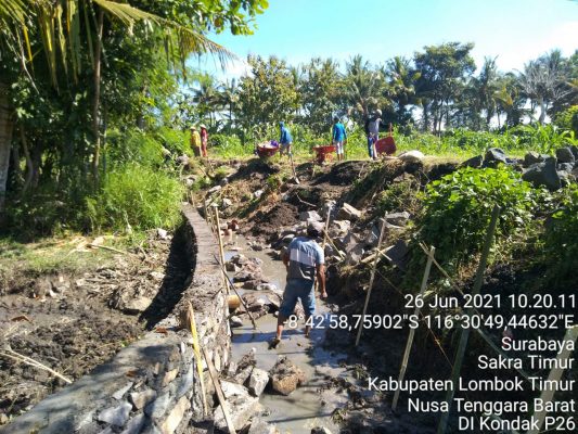 Progres Pekerjaan Irigasi Kondak Melaju Signifikan