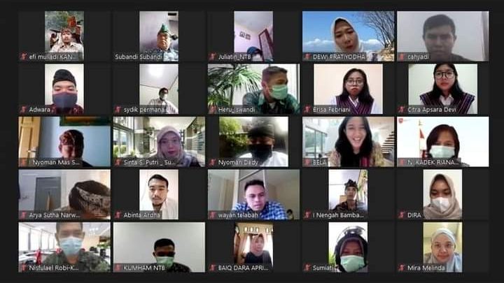 Jajaran Divisi Administrasi Kemenkumham NTB, Ikuti Apel Secara Virtual