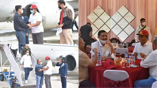 Disambut Gubernur NTB, Menko Luhut, Menhub dan Aburizal Bakrie Tiba di NTB untuk Nonton WSBK