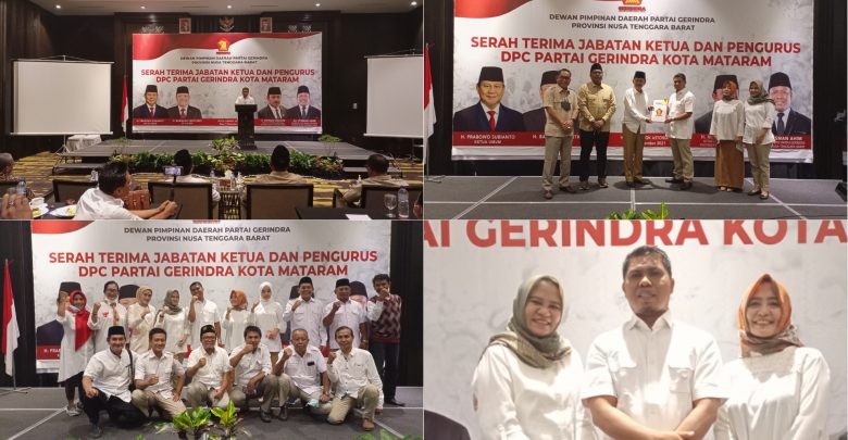 Serah Terima Jabatan Ketua dan Pengurus DPC Gerindra Kota Mataram