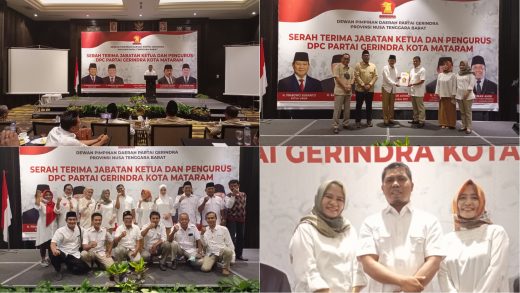 Serah Terima Jabatan Ketua dan Pengurus DPC Gerindra Kota Mataram