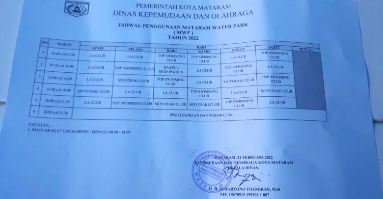 Pemerhati Atlit Renang Minta Walikota agar Tinjau Kebijakan Dispora Kota Mataram