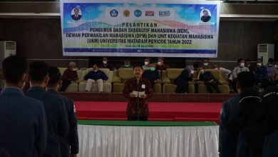 Rektor Universitas Mataram Lantik BEM, DPM, dan UKM