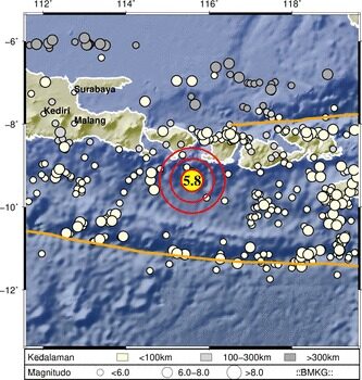 Gempa Selatan Bali 5.8 Terasa Hingga Pulau Sumbawa