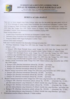 Ini Gaji Guru Honor dan Teknis Lainnya Di Dikbud Lotim Tahun 2023