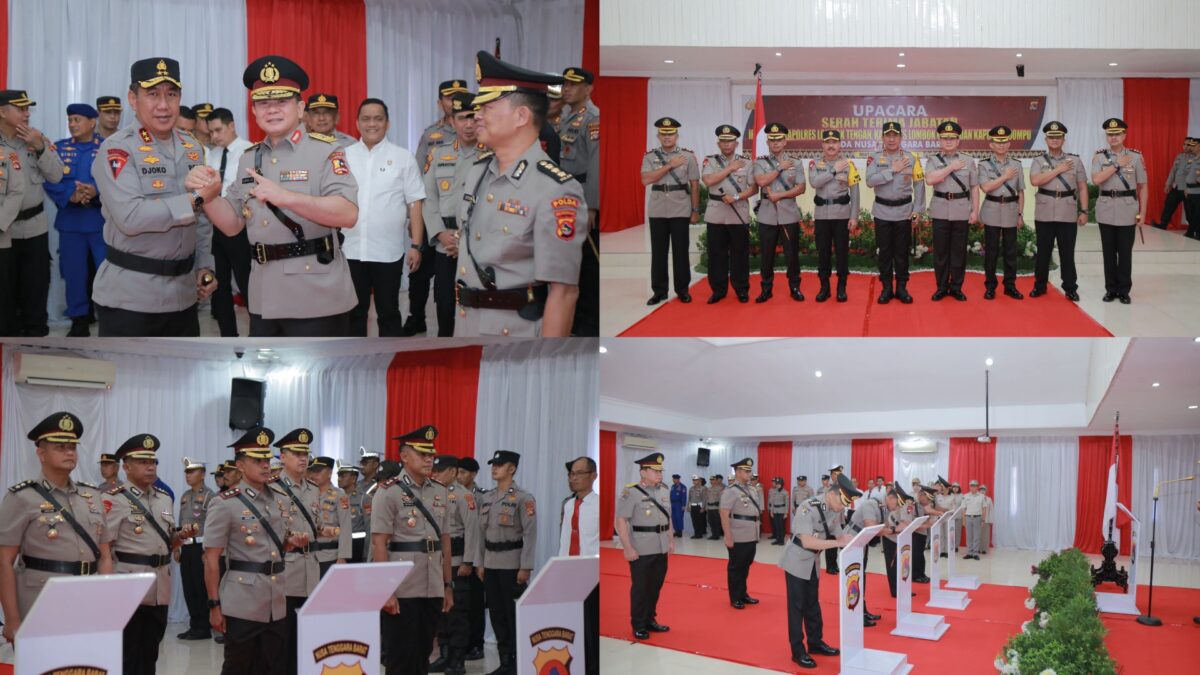 Serah Terima Jabatan Irwasda Polda NTB dan Tiga Kapolres