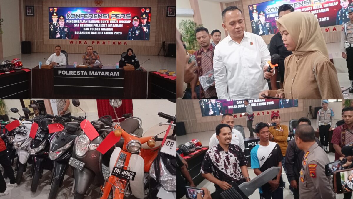 Pengembalian Barang Bukti Satrekrim Polresta Mataram Bulan Juni - Juni 2023