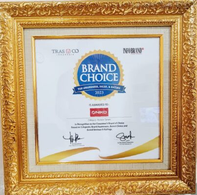 Niko Raih Brand Choice Award 2023 untuk Kategori Kompor Tanam