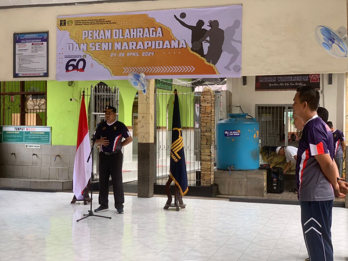 Kalapas Selong Ajak Petugas dan Warga Binaan Jaga Sportifitas Pekan Olahraga