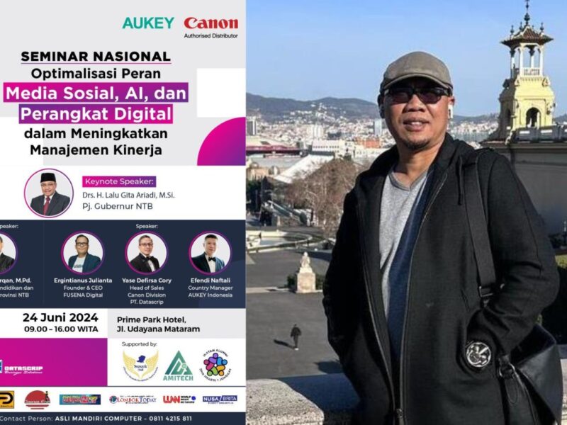 Seminar Teknologi Digital dan AI di Lombok Kolaborasi Amitech, Canon dan Aukey