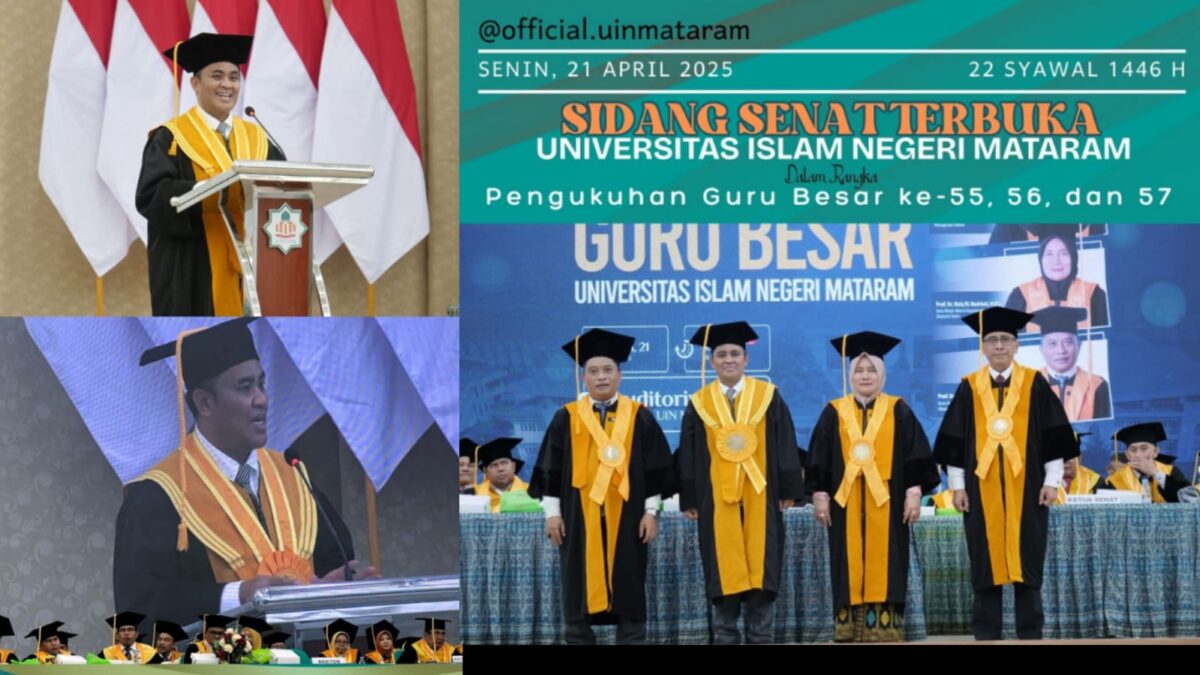 Pengukuhan Guru Besar ke-55, 56, dan 57 UIN Mataram: Rektor Apresiasi Orasi Ilmiah Berdampak