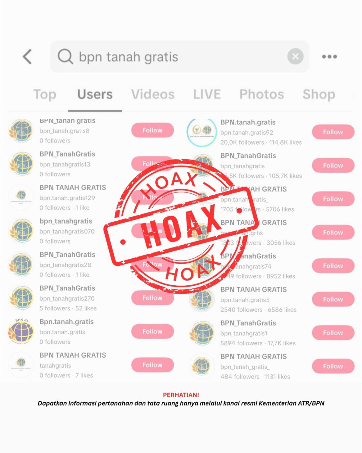 Hoaks “BPN Tanah Gratis” Viral di TikTok, Waspadai Modus Penipuan Berkedok Sertifikat Gratis ‎