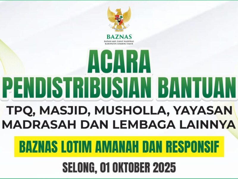 Badan Amil Zakat Nasional (BAZNAS) Kabupaten Lombok Timur menunjukkan komitmen kuat dalam mendukung pembinaan generasi Qur’ani dan pemberdayaan sosial, khususnya bagi anak yatim-piatu, kaum dhuafa, serta lansia. ‎ ‎Melalui Kepala Bagian Pendistribusian dan Pendayagunaan, Muh. Munir Fauzi, BAZNAS secara resmi menyalurkan bantuan kepada puluhan lembaga keagamaan dan sosial di wilayah tersebut, pada Rabu (1/10). ‎ ‎“Bantuan ini merupakan bentuk apresiasi terhadap para pembina TPQ, pengelola yayasan, pengurus masjid/mushalla, serta Lembaga Kesejahteraan Sosial Anak (LKSA) yang selama ini aktif membina masyarakat, terutama generasi muda Qur’ani,” ujar Munir. ‎ ‎Munir menjelaskan, bantuan yang disalurkan terbagi dalam beberapa kategori utama, dengan tujuan untuk menunjang operasional dan mendukung keberlangsungan kegiatan sosial-keagamaan: 22 Taman Pendidikan Al-Qur'an (TPQ) menerima bantuan operasional. 10 Masjid dan Mushalla mendapatkan bantuan untuk mendukung biaya pembangunan fisik. 28 Lembaga Sosial menerima santunan yang diperuntukkan bagi anak yatim-piatu, lansia (jompo), serta kaum dhuafa ‎Penyaluran bantuan ini dilakukan berdasarkan skala prioritas, terutama dalam hal jumlah penerima manfaat. “Semakin banyak anak yatim dan jompo yang dibina oleh lembaga tersebut, maka semakin besar pula bantuan yang diberikan,” ungkap Munir, menegaskan bahwa distribusi dana zakat dilakukan secara tepat sasaran. ‎Dalam kesempatan tersebut, Munir juga menyampaikan pentingnya meningkatkan kesadaran umat dalam menunaikan zakat melalui lembaga resmi seperti BAZNAS. Ia bahkan mengutip ketegasan Khalifah Abu Bakar Ash-Shiddiq dalam menghadapi pihak-pihak yang enggan membayar zakat. ‎“Zakat bukan sekadar pilihan, tapi kewajiban syar’i. Kami mengajak seluruh masyarakat Lombok Timur untuk menyalurkan zakatnya melalui BAZNAS, agar manfaatnya dapat lebih luas, transparan, dan merata,” tambahnya. ‎ ‎BAZNAS Lombok Timur berharap, dengan penyaluran bantuan ini, semangat dalam membina generasi Qur’ani terus tumbuh, dan lembaga-lembaga sosial yang bergerak di akar rumput semakin kuat dalam melayani umat.