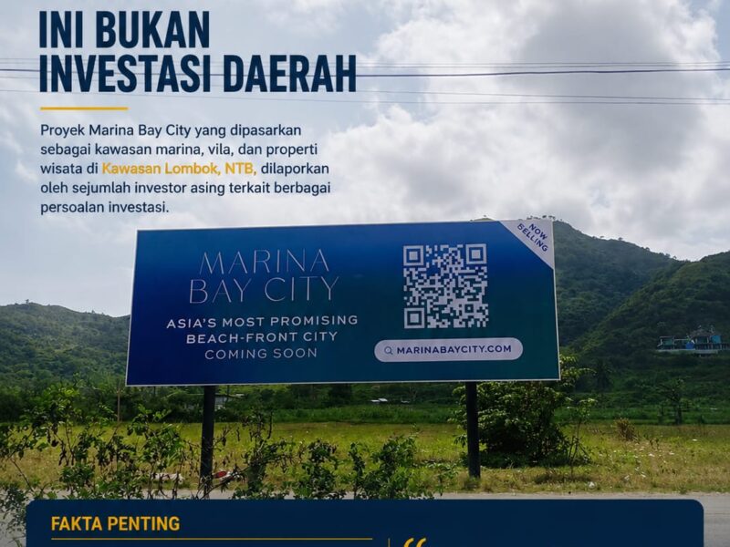 Proyek Marina Bay City, Pemprov NTB Tegaskan: Ini Bukan Investasi Daerah