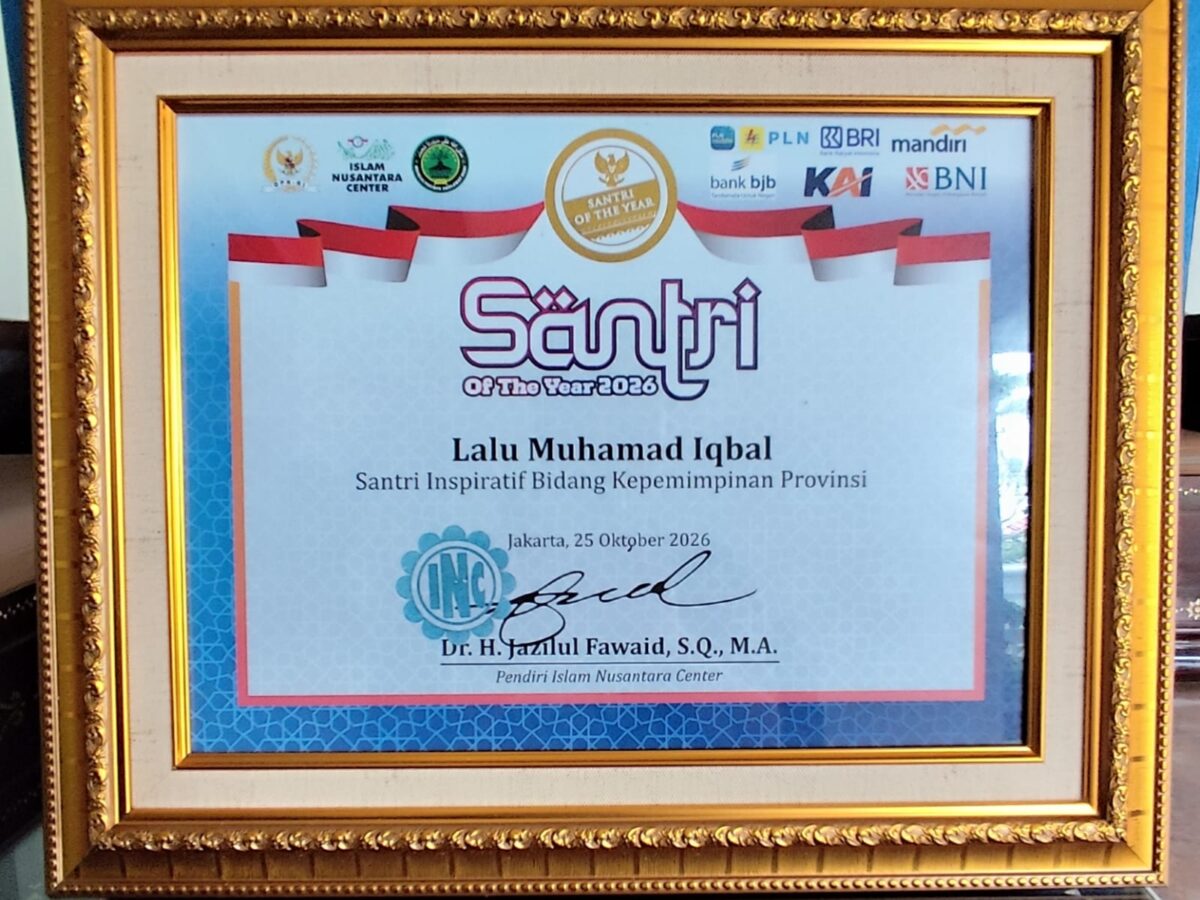 Gubernur NTB Raih Santri of The Year 2026
