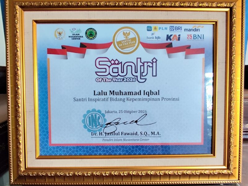 Gubernur NTB Raih Santri of The Year 2026